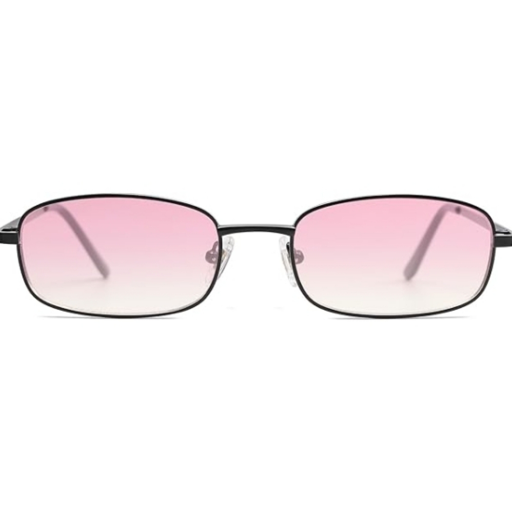 Narrow Rectangle 80s 90s Skinny Sunglasses SJ1187 Pink - Picture 2 of 5
